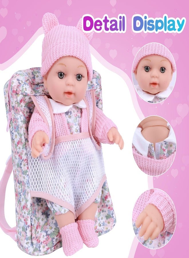 BDDOLL 12 Inch Baby Doll Backpack Playset with Dolls Clothes and Accessories Included Backpack, Washcloth, Bottles, Nipple,Socks, Hats - Image 5